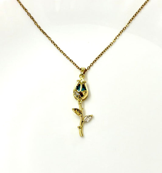 "Dewdrop Rose" Gold Necklace