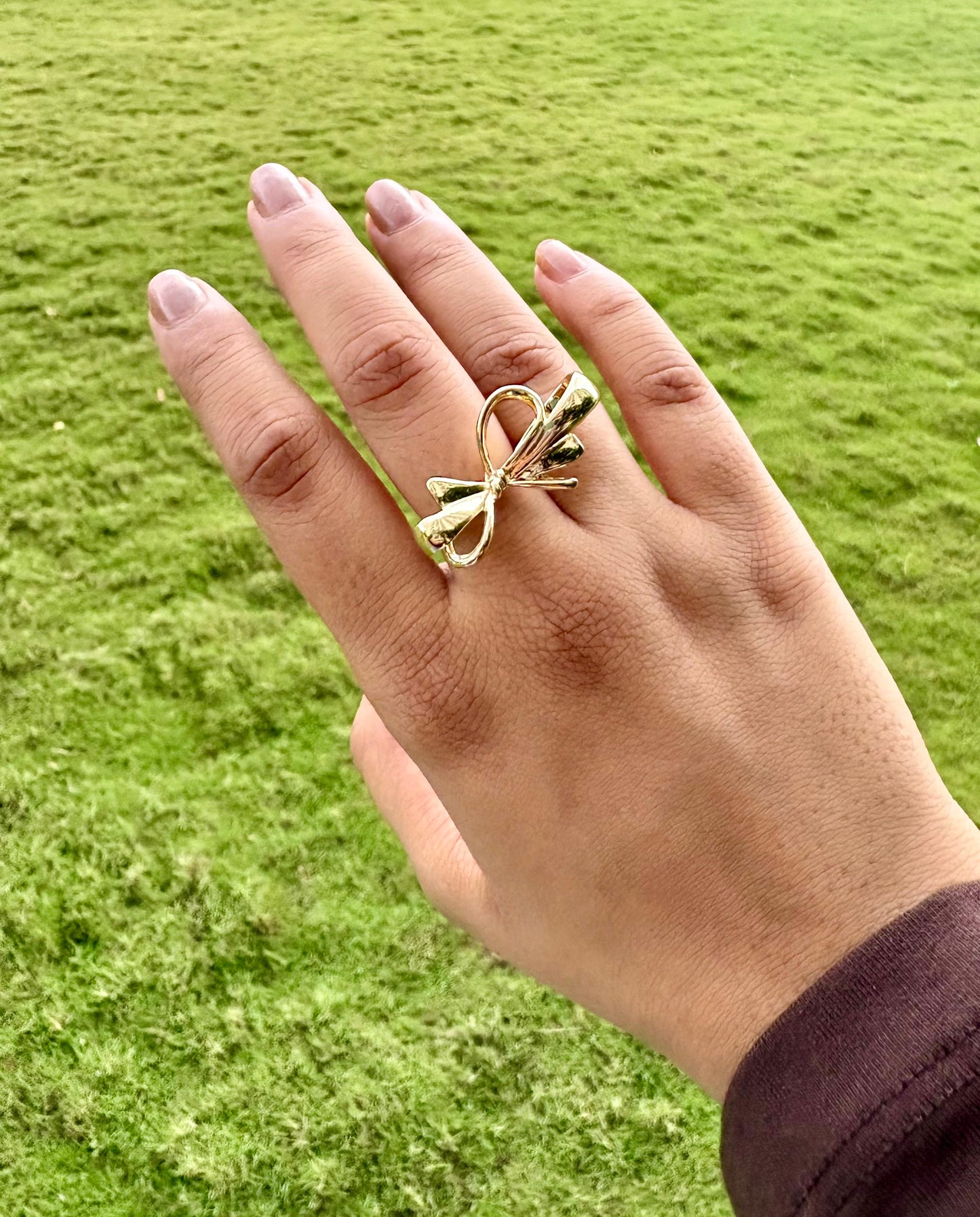Gold Abstract Bow Knot Ring