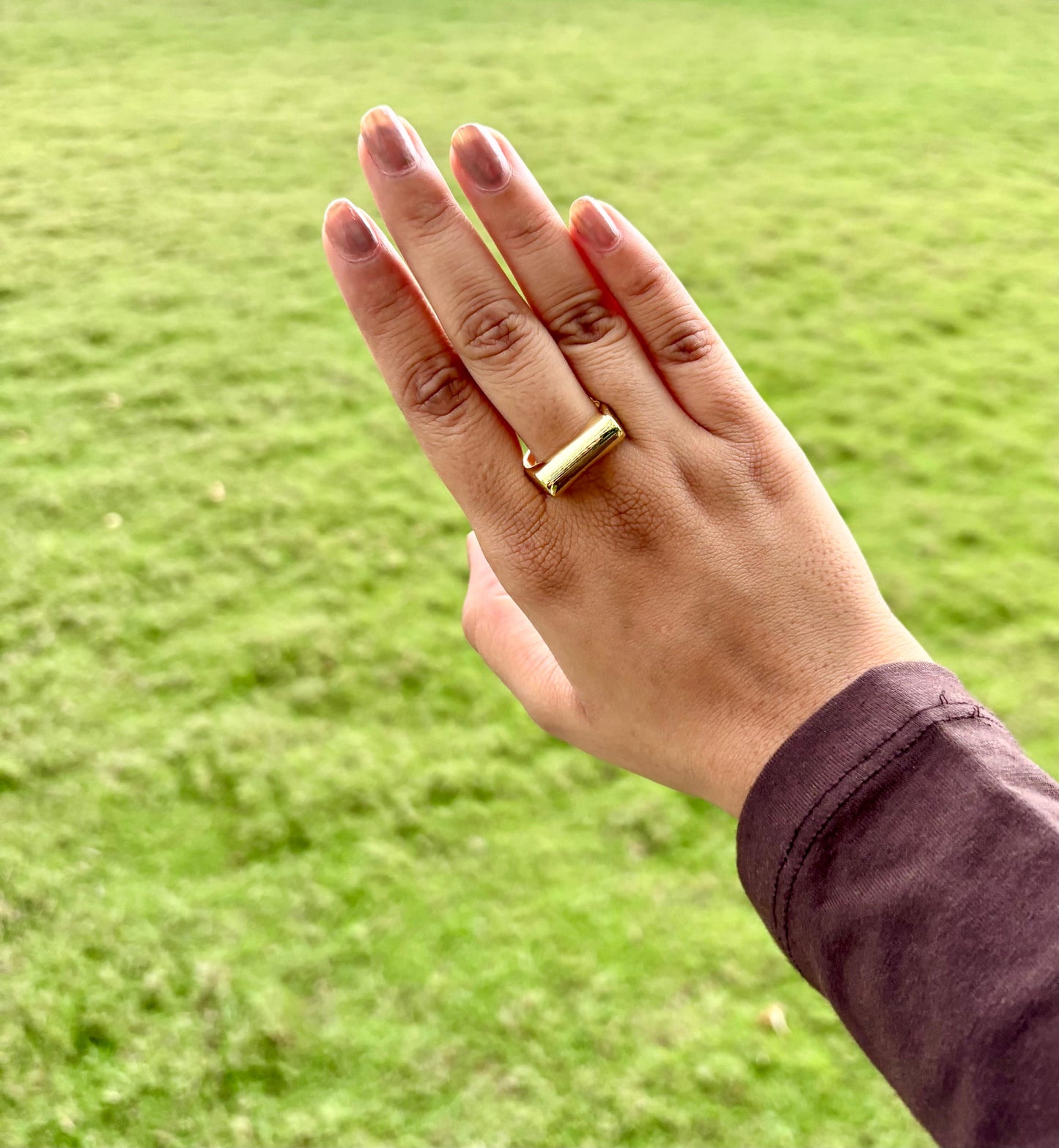 Gold Bar Statement Ring