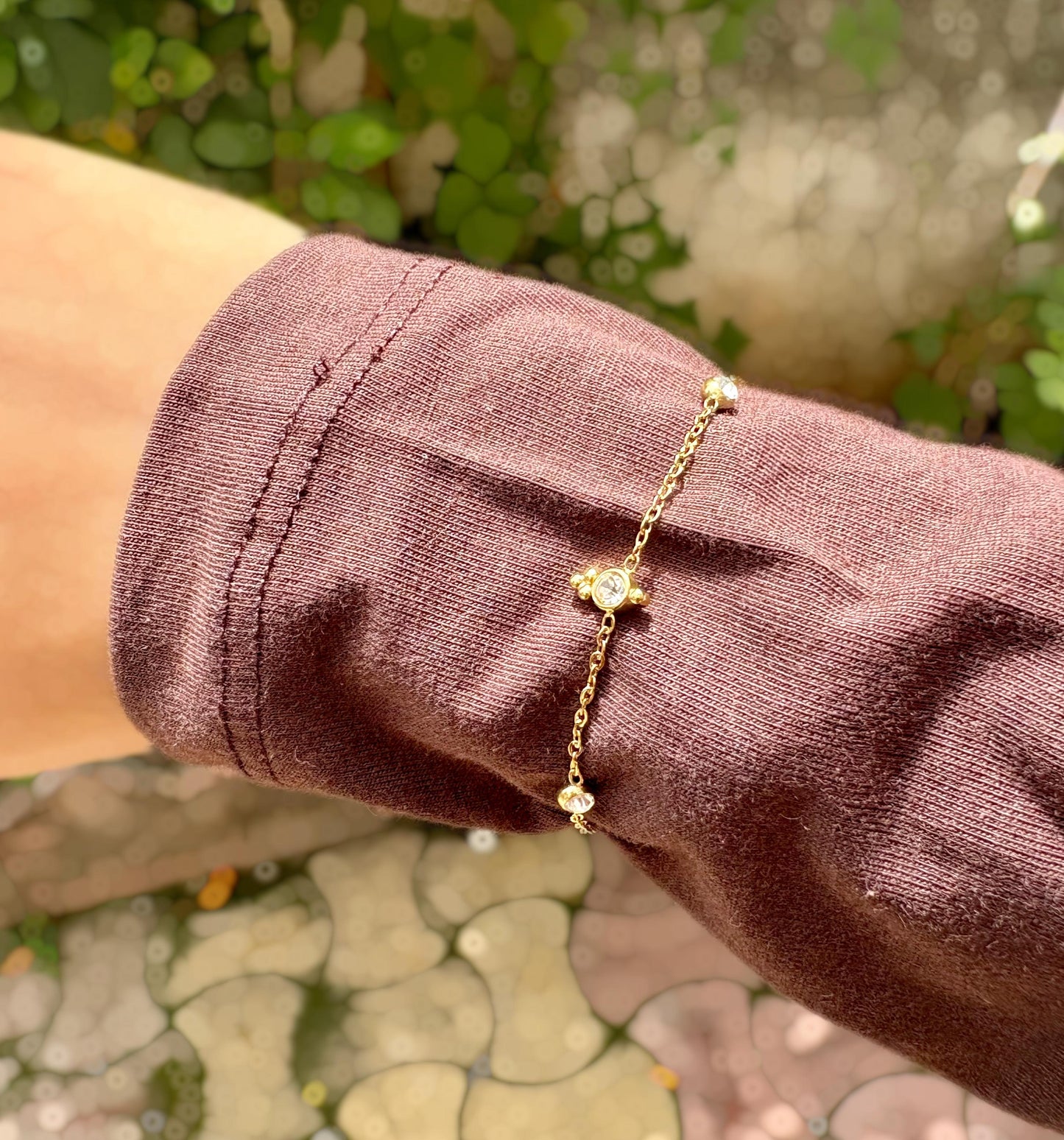 Dainty Gold & Crystal Chain Bracelet