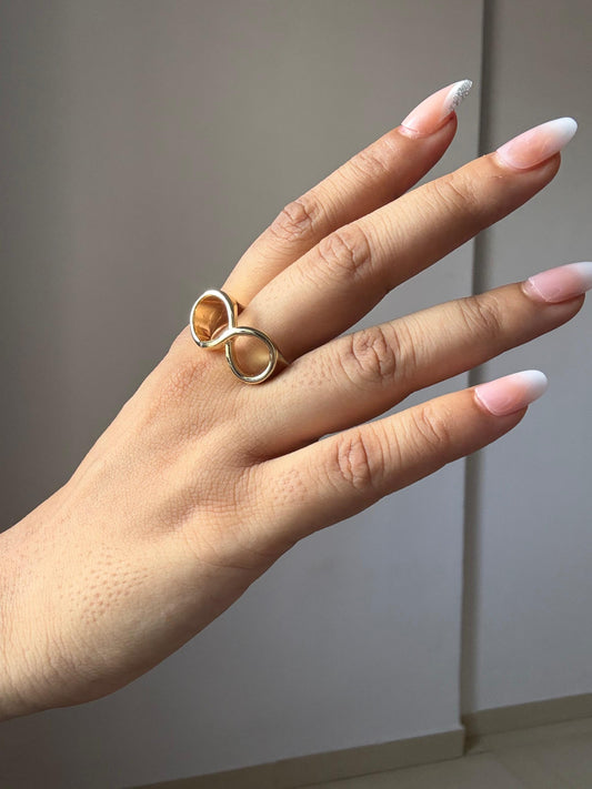 Gold Infinity Symbol Statement Ring