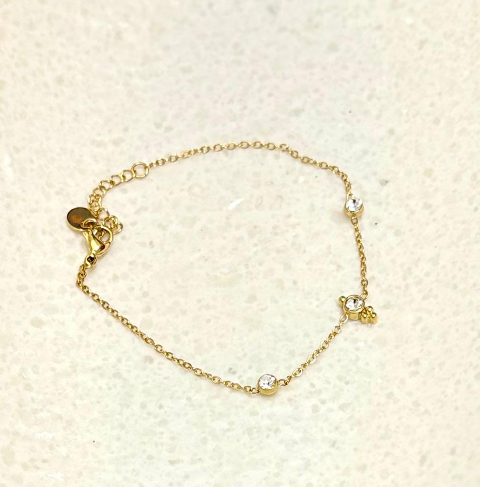 Dainty Gold & Crystal Chain Bracelet