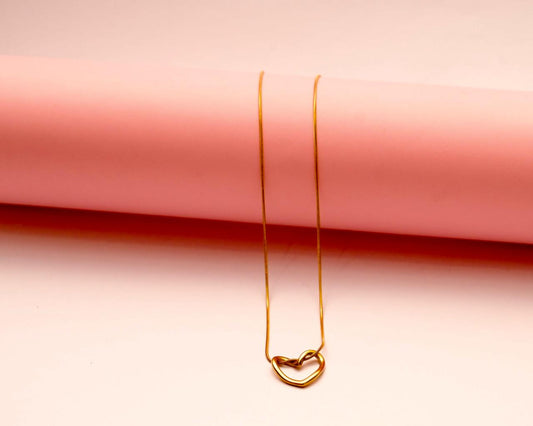 Dainty Gold Open Heart Necklace