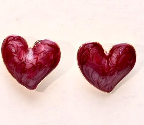 Purple Heart Earrings