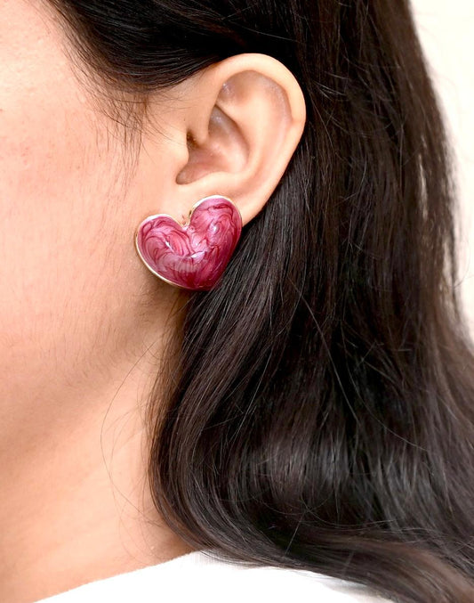 Purple Heart Earrings