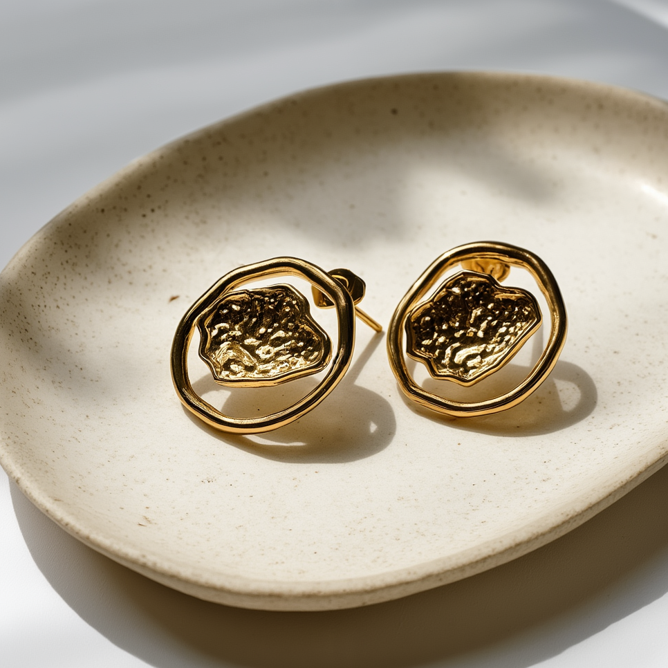 Golden Charm 3 Combo Hoops Earrings