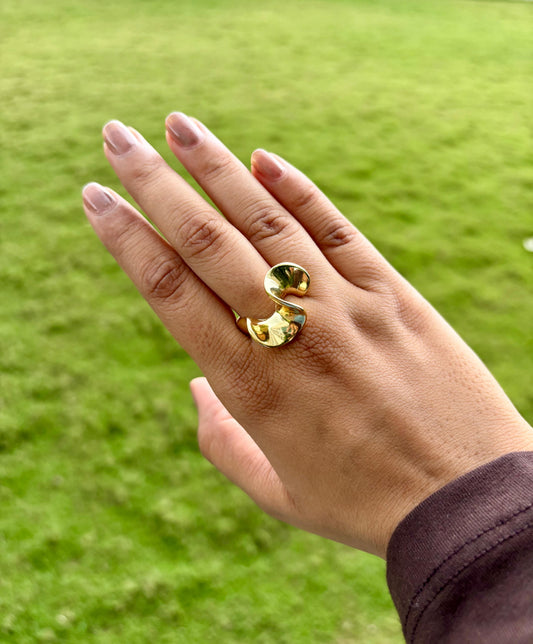 Gold Abstract Wrap Ring