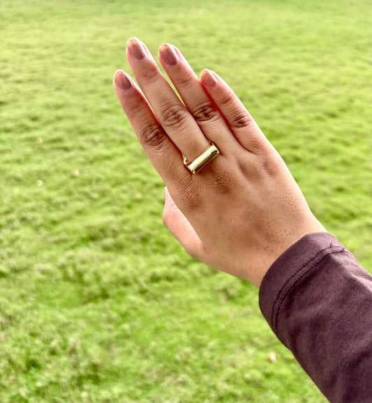 Gold Bar Statement Ring