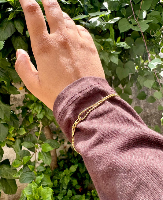Dainty Gold Beaded Chain Bracelet