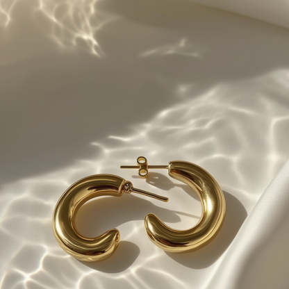 Golden Charm 3 Combo Hoops Earrings