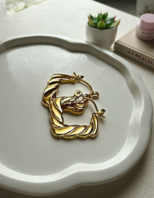 Twisted Bold Hoops Earrings