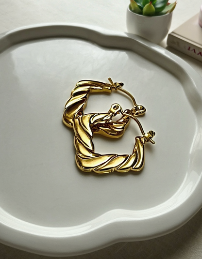 Golden Charm 3 Combo Hoops Earrings