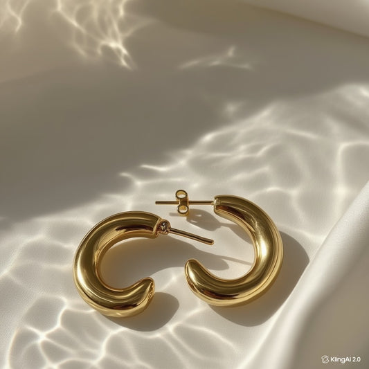 Minimalist Chunky Gold Hoops