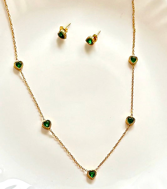 Emerald Heart Elegance Necklace