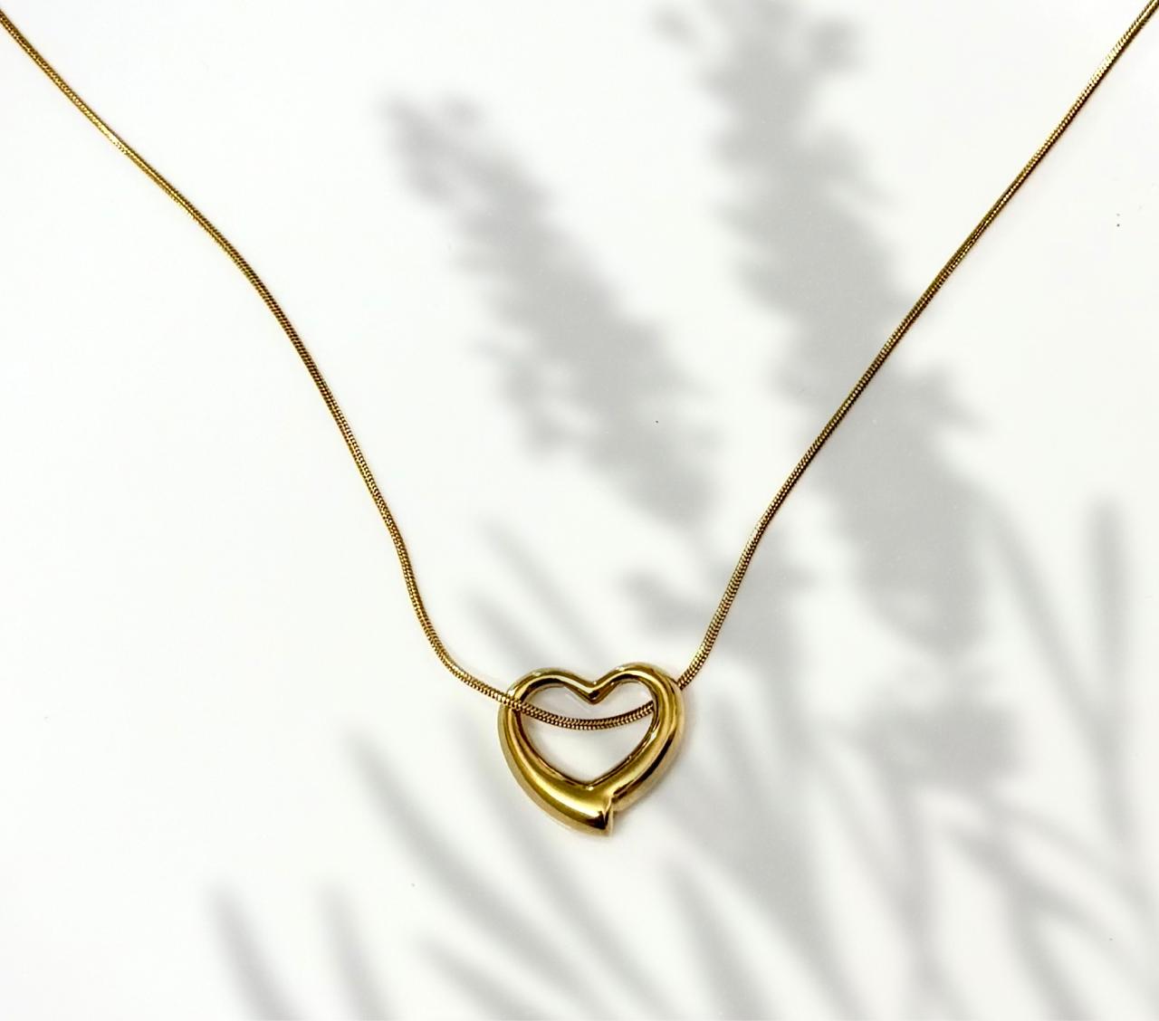 Golden Open Heart Necklace
