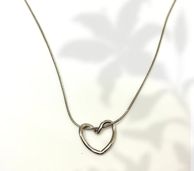 Dainty Silver Open Heart Necklace