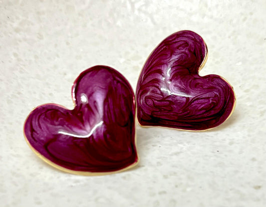 Purple Heart Earrings
