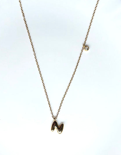 Dew Drop Initial Necklace "N"