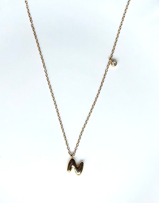 Dew Drop Initial Necklace "N"