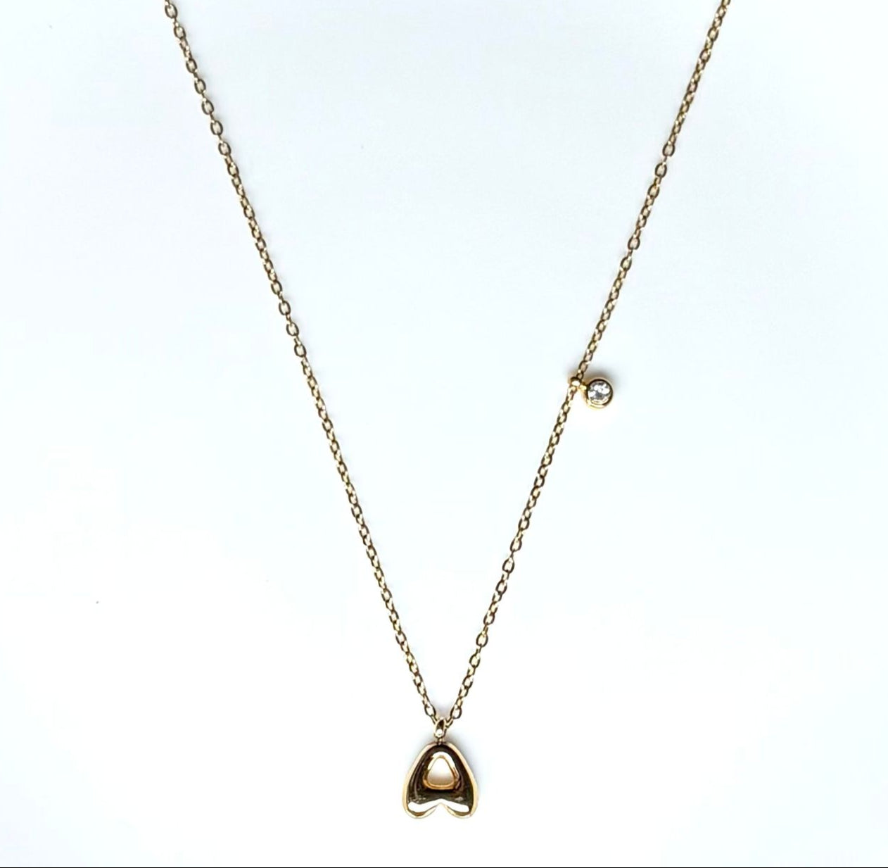 Dew Drop Initial Necklace "A"