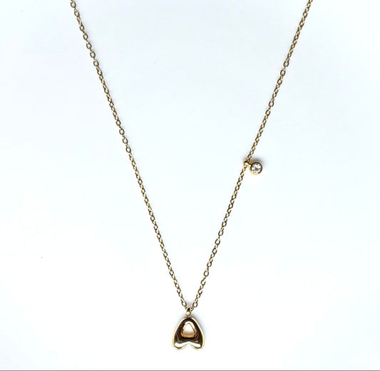 Dew Drop Initial Necklace "A"