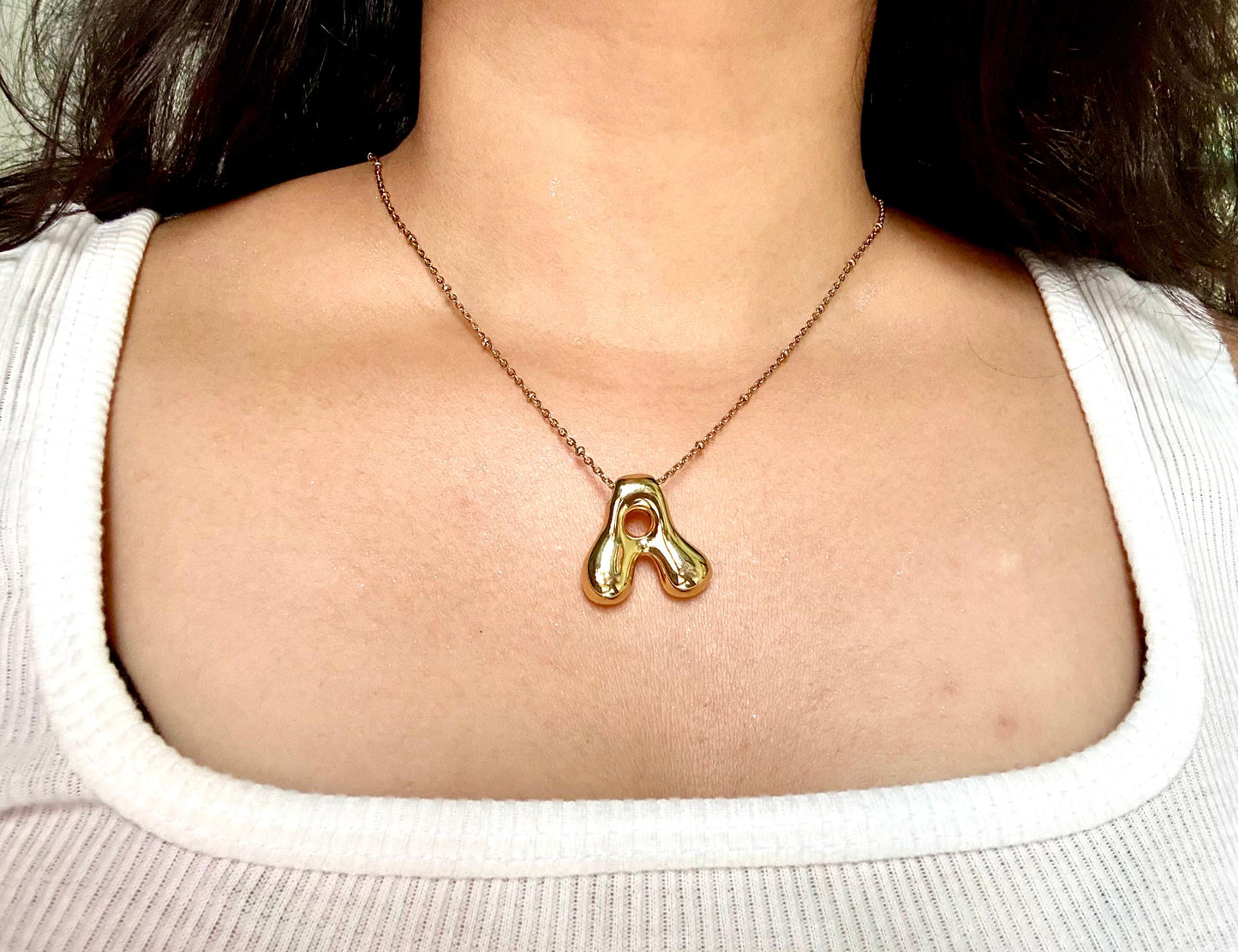 Golden Flow Initial Necklace – A