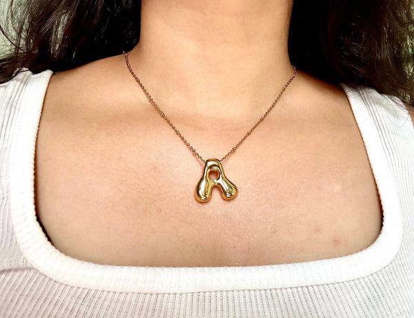 Golden Flow Initial Necklace – A