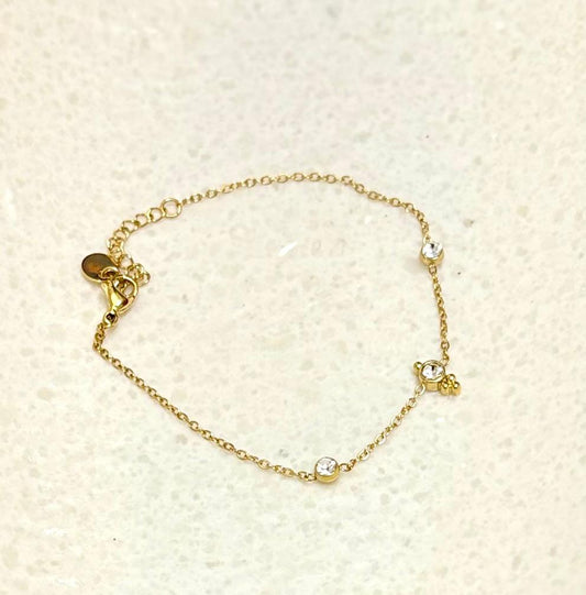 Dainty Gold & Crystal Chain Bracelet
