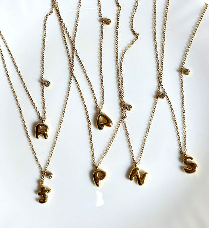Dew Drop Initial Necklace "T"