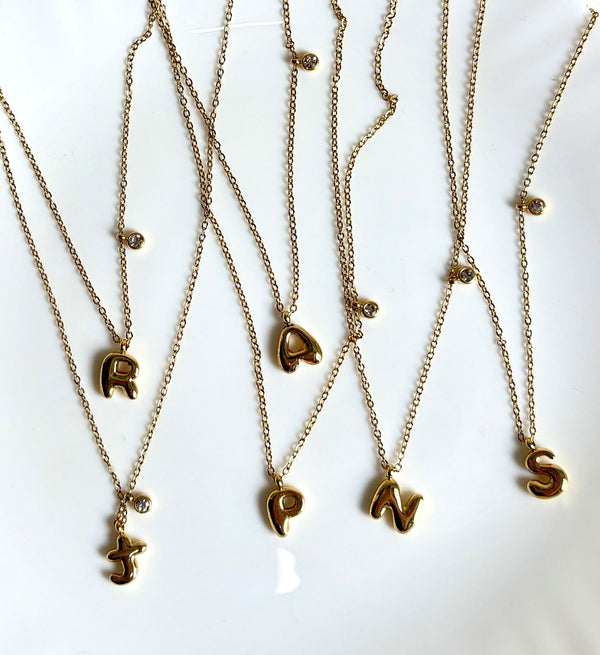 Dew Drop Initial Necklace "R"