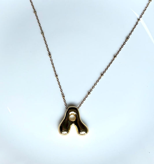 Golden Flow Initial Necklace – A