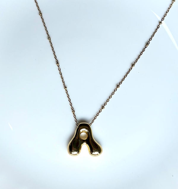 Golden Flow Initial Necklace – A