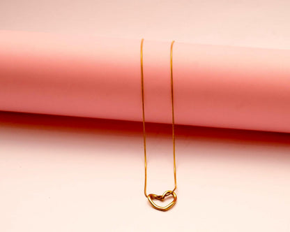 Dainty Gold Open Heart Necklace