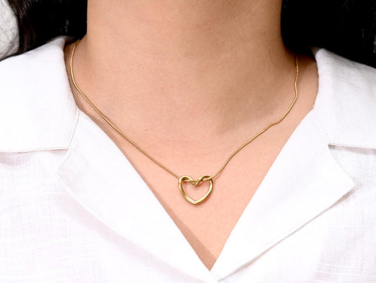 Dainty Gold Open Heart Necklace