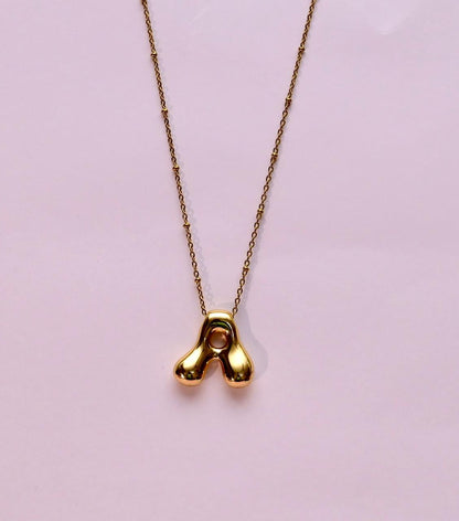 Golden Flow Initial Necklace – A