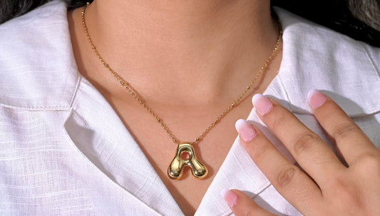 Golden Flow Initial Necklace – A