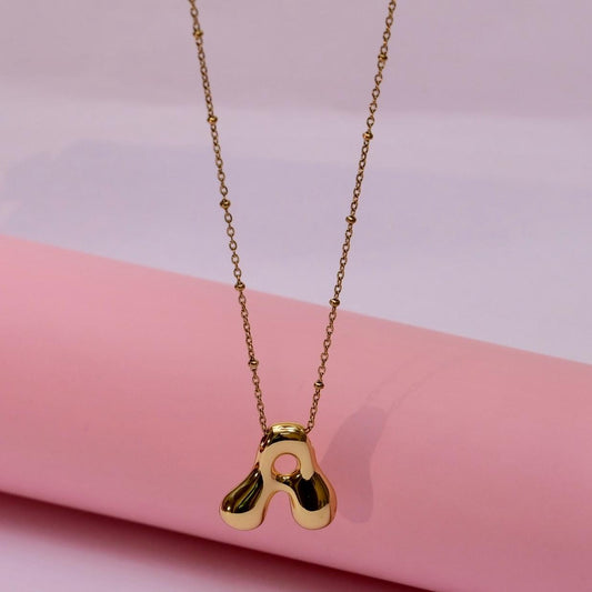 Golden Flow Initial Necklace – A