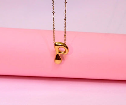 Golden Flow Initial Necklace – P