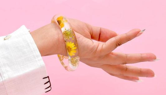 Yellow Bloom Resin Bangle