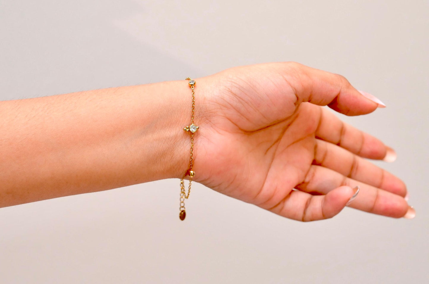 Dainty Gold & Crystal Chain Bracelet