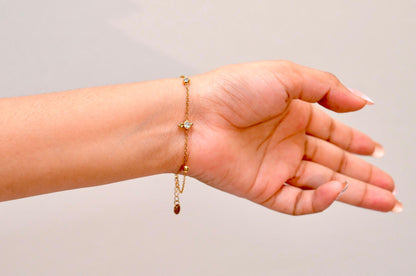 Dainty Gold & Crystal Chain Bracelet