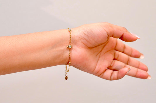 Dainty Gold & Crystal Chain Bracelet