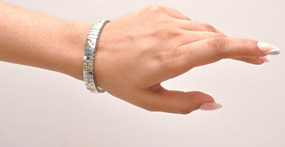 Stainless Steel Floral Stretch Bracelet
