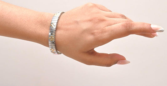 Stainless Steel Floral Stretch Bracelet