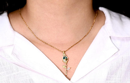 "Dewdrop Rose" Gold Necklace