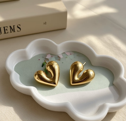 Mini Molten Heart Studs