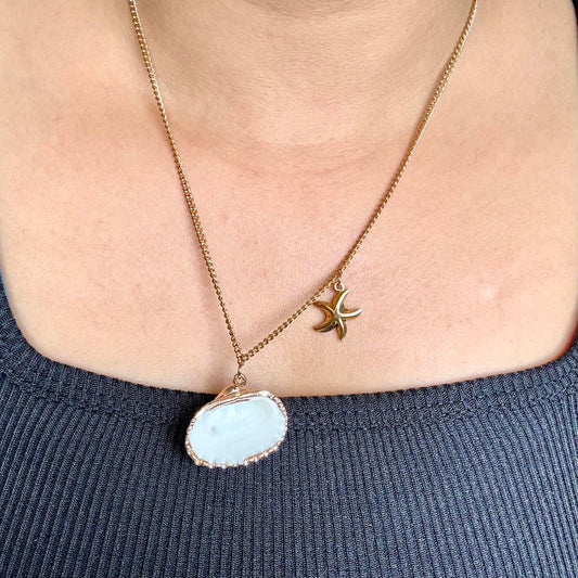 Gold Seashell & Starfish Necklace